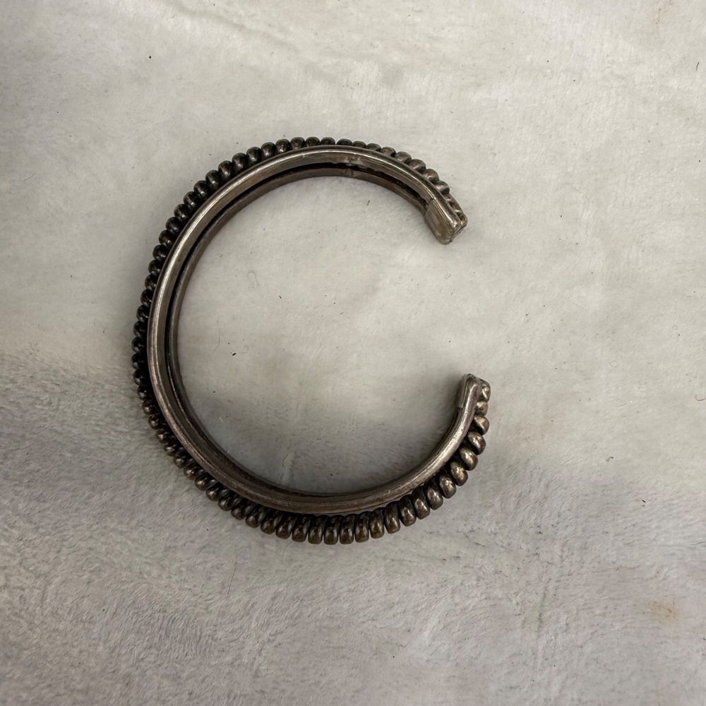 Vintage Cuff Bracelet Twisted Coil Silver Tone 6" - Picture 2 of 11